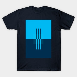 Cyan Abstract Minimalist Art Print T-Shirt